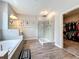 Bright bathroom features a double vanity, glass shower, tub and closet at 2676 Estuary Loop, Oviedo, FL 32765