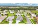 Expansive aerial view showcasing the neighborhood's well-maintained homes, green spaces, and quiet streets at 4002 Richmond Xing, Leesburg, FL 34748