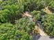 Bird's-eye view of a cozy single-Gathering home surrounded by mature trees, complemented by a long driveway and a well-manicured lawn at 5 Pecan Drive Crse, Ocala, FL 34472