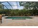 Large screened-in pool with a step-in area, surrounded by lush landscaping for ultimate privacy and relaxation at 968 Ashton Oaks Cir, Lakeland, FL 33813