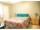Cozy bedroom with a colorful comforter, side tables, and a bright, neutral wall at 110 N Alderwood St, Winter Springs, FL 32708