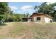Spacious backyard offers mature trees, space and a view of the patio area at 175 Cliff St, Deland, FL 32720
