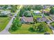 Aerial view of a charming single-Gathering home with mature trees and well-manicured landscaping at 1880 Lorraine Way, St Cloud, FL 34769