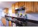 Well-lit kitchen with granite countertops, stainless steel appliances and natural wood cabinets at 4515 Isaac Ln, Sanford, FL 32771