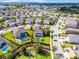 Expansive aerial view of a community featuring the property with a large pool and outdoor area at 7739 Graben St, Kissimmee, FL 34747
