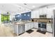 Modern kitchen with stainless steel appliances, granite countertops, and an open layout at 8187 Roseville Rd, Davenport, FL 33896
