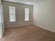 Bright, carpeted bedroom featuring two windows and neutral paint at 8933 Hinsdale Heights Dr, Polk City, FL 33868