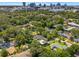 Panoramic aerial shot of a city skyline surrounded by lush greenery and residential neighborhoods at 927 Boardman St, Orlando, FL 32804
