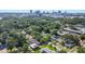 Stunning aerial view of a neighborhood with lush trees and a cityscape in the distance at 927 Boardman St, Orlando, FL 32804