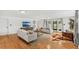 Spacious living room featuring hardwood floors, contemporary decor, and backyard access at 927 Boardman St, Orlando, FL 32804