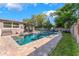 Backyard pool surrounded by lush landscaping and brick pavers at 927 Boardman St, Orlando, FL 32804
