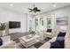 A well-decorated living room with white sofas and a large TV for cozy relaxation at 10203 Henbury St, Orlando, FL 32832
