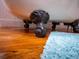 Close up of the feet on a clawfoot tub with hardwood floors at 1102 S Oak Ave, Sanford, FL 32771