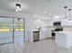 Kitchen featuring stainless steel appliances, white cabinets, and a glass sliding door to the lanai at 1113 Leeward Dr, Deltona, FL 32738
