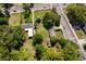 Aerial view of a residential property with mature trees, two buildings, and a long driveway at 1121 Votaw Rd, Apopka, FL 32703