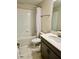 Clean bathroom featuring a single sink vanity and tub with shower at 1513 Maidstone Ct, Davenport, FL 33896