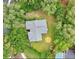 Aerial view of a home with mature trees and large backyard at 1800 Silver Valley Ct, Apopka, FL 32712