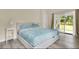 Comfortable bedroom with a large bed, modern flooring, and sliding glass doors for outdoor access at 1800 Silver Valley Ct, Apopka, FL 32712