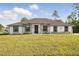 Charming single-story home featuring a manicured lawn, neutral stucco, stone accents, and a welcoming dark front door at 19073 Sabal St, Orlando, FL 32833