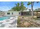 The backyard features a screened-in porch and a pool deck that surrounds the in-ground pool at 3054 Bluebrook Dr, Winter Park, FL 32792
