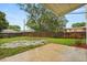 Large backyard with wood fence and patio, great for outdoor entertaining at 3591 Sandlor Dr, Deltona, FL 32738