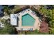 Aerial view of community pool with surrounding lounge chairs and amenities at 424 Club Dr, Winter Springs, FL 32708