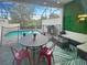 Relaxing screened patio area with seating and a private swimming pool at 454 Captiva Dr, Davenport, FL 33896