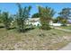Front yard with young trees and a white ranch home in the background at 1100 Peak Cir, Deltona, FL 32738