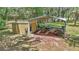 A shed and lean-to sit on a grassy lot surrounded by woods at 16758 Ne 135Th Ave, Fort Mc Coy, FL 32134