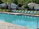 Large community pool with crystal clear water surrounded by lounge chairs and mature trees at 3723 Alder Bark Ln, Sanford, FL 32773