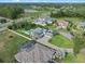 Wide aerial view of multiple luxury homes, showcasing the large backyard and swimming pools at 3865 W Stillwood Ln, Lake Mary, FL 32746