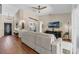 Spacious living room with vaulted ceiling, decorative propeller, and comfortable seating at 445 Oakland Park Blvd, Port Orange, FL 32127