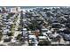 Aerial view of the home in a coastal neighborhood, close to the beach and local amenities at 507 N Peninsula Ave, New Smyrna Beach, FL 32169
