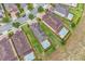 Aerial view of several houses, each with landscaped lawns and some with private pools at 7521 Marker Ave, Kissimmee, FL 34747