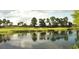 Picturesque view of the golf course, showcasing the lush greenery, sand trap and serene water feature at 14780 Hartford Run Dr, Orlando, FL 32828