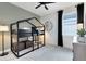 Unique ' bedroom with a loft bed, stylish decor, and a view of the outdoors at 3814 Blue Vale Dr, Davenport, FL 33837