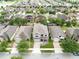 Aerial view of a residential neighborhood with well-maintained homes and lush landscaping at 5116 Sorrento W Blvd, St Cloud, FL 34771