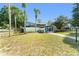 Modern home featuring a unique screened-in patio area and complemented by palm trees at 7712 Hoosier Pl, Orlando, FL 32807