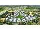 High-angle view of a townhouse community with golf course and highway in the distance at 7770 Sandy Ridge Dr # 234, Reunion, FL 34747