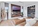 Modern living room showcasing a wet bar, sleek built-ins, and contemporary design at 8157 Elion St, Orlando, FL 32827