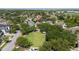 Aerial view of a neighborhood with a home pinpointed near a park, showcasing the community's layout at 10076 Kimble Field Way, Orlando, FL 32827