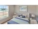 Bright bedroom featuring tufted headboard, bedside tables, and a large window for lots of natural light at 1114 Camden W Way, Poinciana, FL 34758