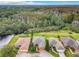 An aerial view of homes with lush green spaces, bordering a dense forest and waterways for privacy at 118 Ventana Dr, Poinciana, FL 34759