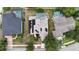 Aerial view showcasing property lines, pool, solar panels, and neighborhood at 1201 Shelter Rock Rd, Orlando, FL 32835