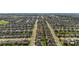 Expansive aerial view of a large residential neighborhood showcasing the layout of homes, streets, and community amenities at 1265 Blarney St, Minneola, FL 34715