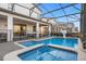 Inviting screened-in pool and spa area with a safety fence and spacious patio for outdoor relaxation and enjoyment at 2927 Fable St, Kissimmee, FL 34746