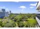 Expansive city view featuring lush green trees and buildings, offering a serene urban escape at 530 E Central Blvd # 803, Orlando, FL 32801