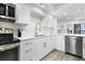 Modern kitchen with stainless steel appliances and sleek white cabinetry at 530 E Central Blvd # 803, Orlando, FL 32801