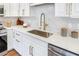 Well-appointed kitchen showcasing quartz countertops, a stainless steel sink, and custom hardware at 6700 Tamarind Cir, Orlando, FL 32819