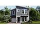 Beautiful two-story home with gray siding, stone accents, and a well-manicured lawn at 1217 Reunion Village Blvd, Kissimmee, FL 34746